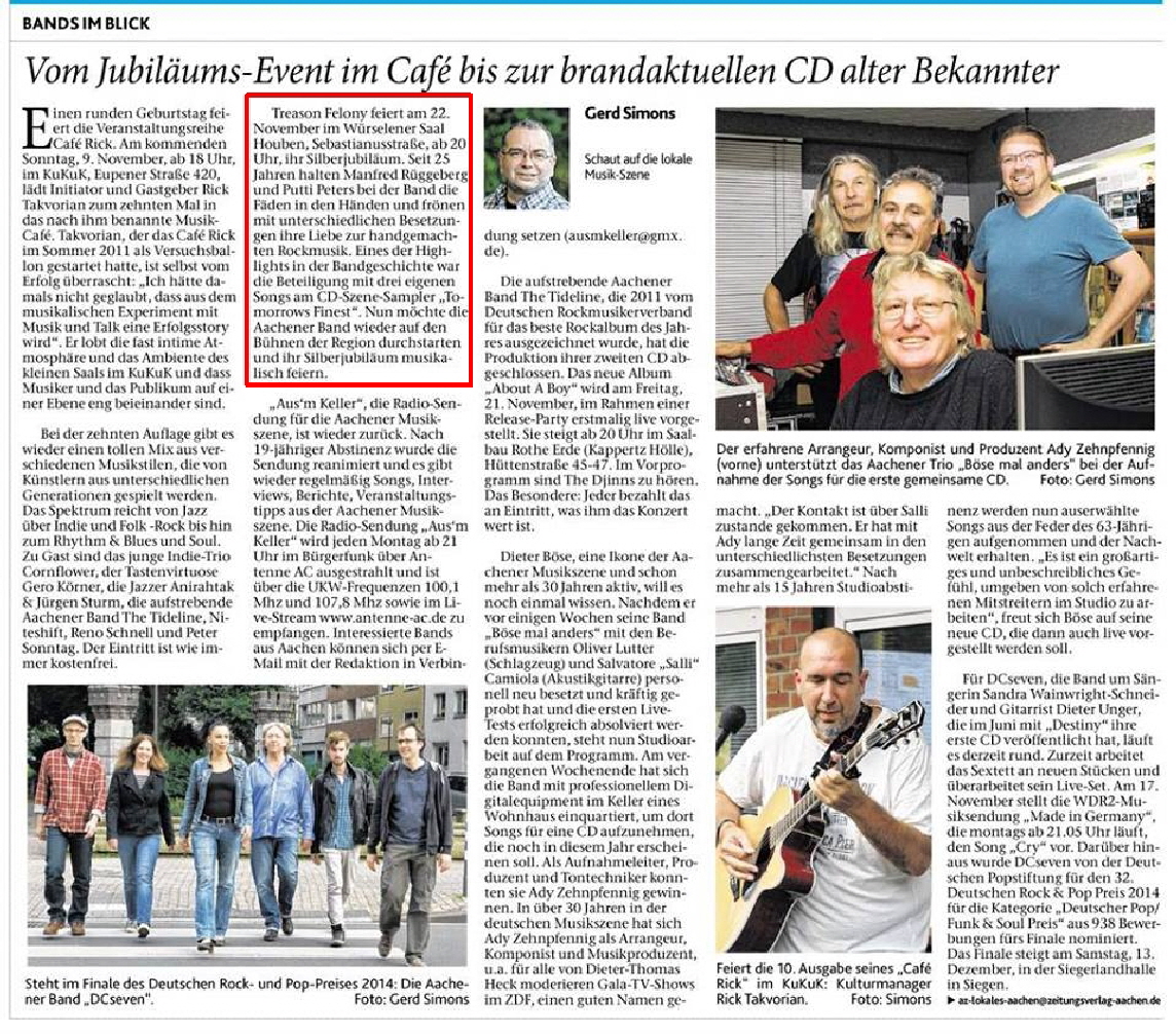 2014.11.06 Aachener Zeitung a 2014.11.06 Aachener Zeitung a