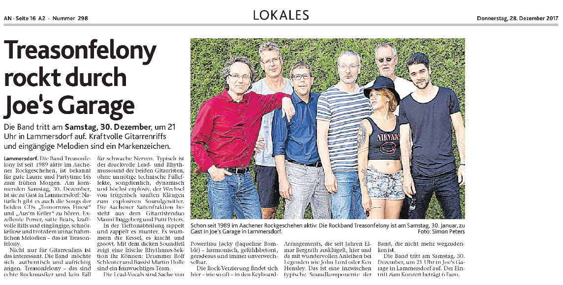 2017.12.28 Aachener Nachrichten, TF Veranstaltungstipp 3 2017.12.28 Aachener Nachrichten, TF Veranstaltungstipp 3