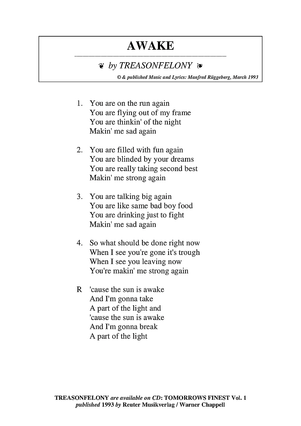 AWAKE bold 1 AWAKE bold 1