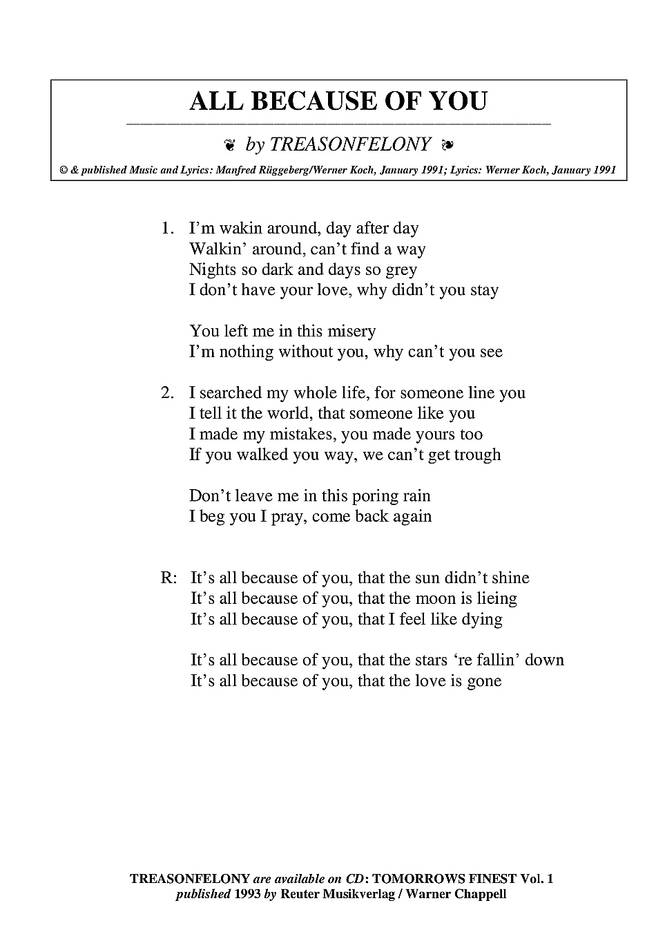 All because of you bold 1 All because of you bold 1