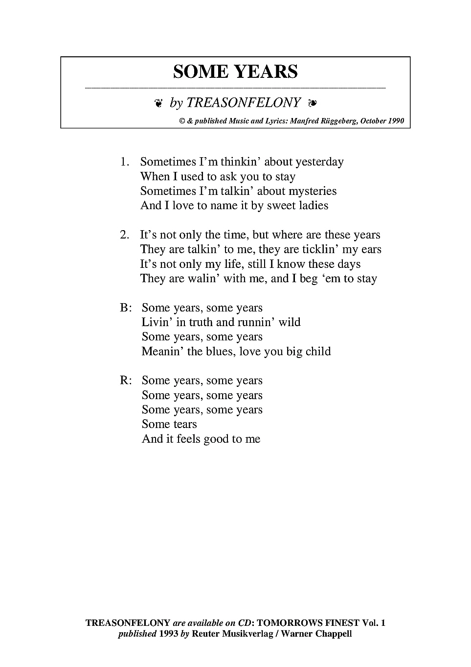 Some years bold 1 Some years bold 1