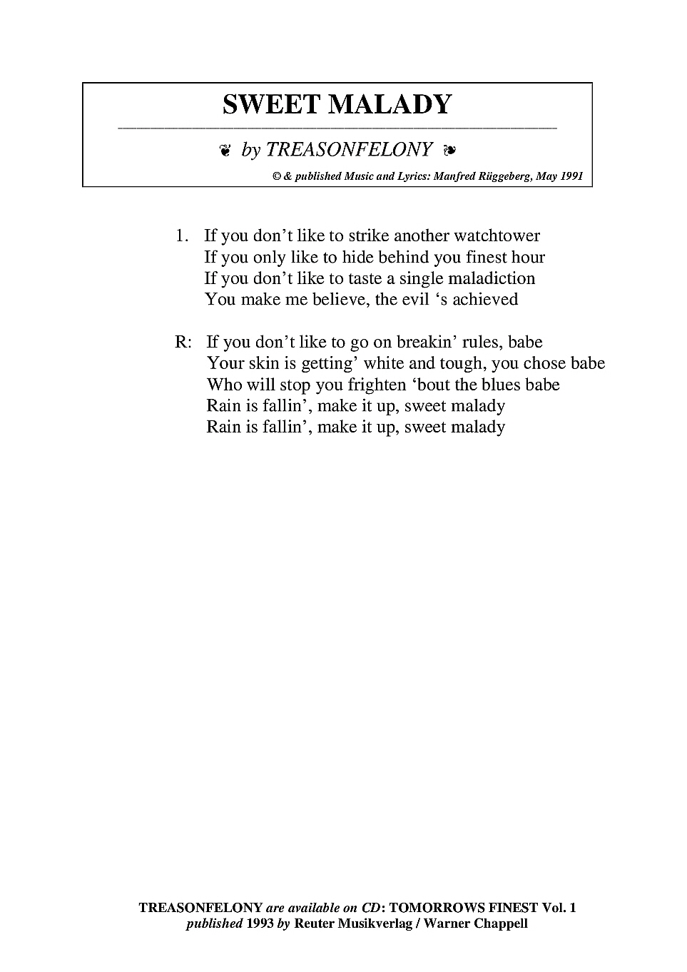 Sweet malady bold 1 Sweet malady bold 1